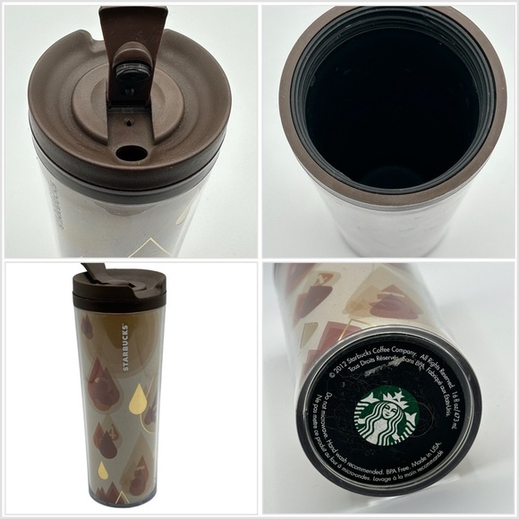 Starbucks Numbers Drips Drops Travel Tumbler 2012 Coffee Tea Mug Cup 16oz - Picture 1 of 7